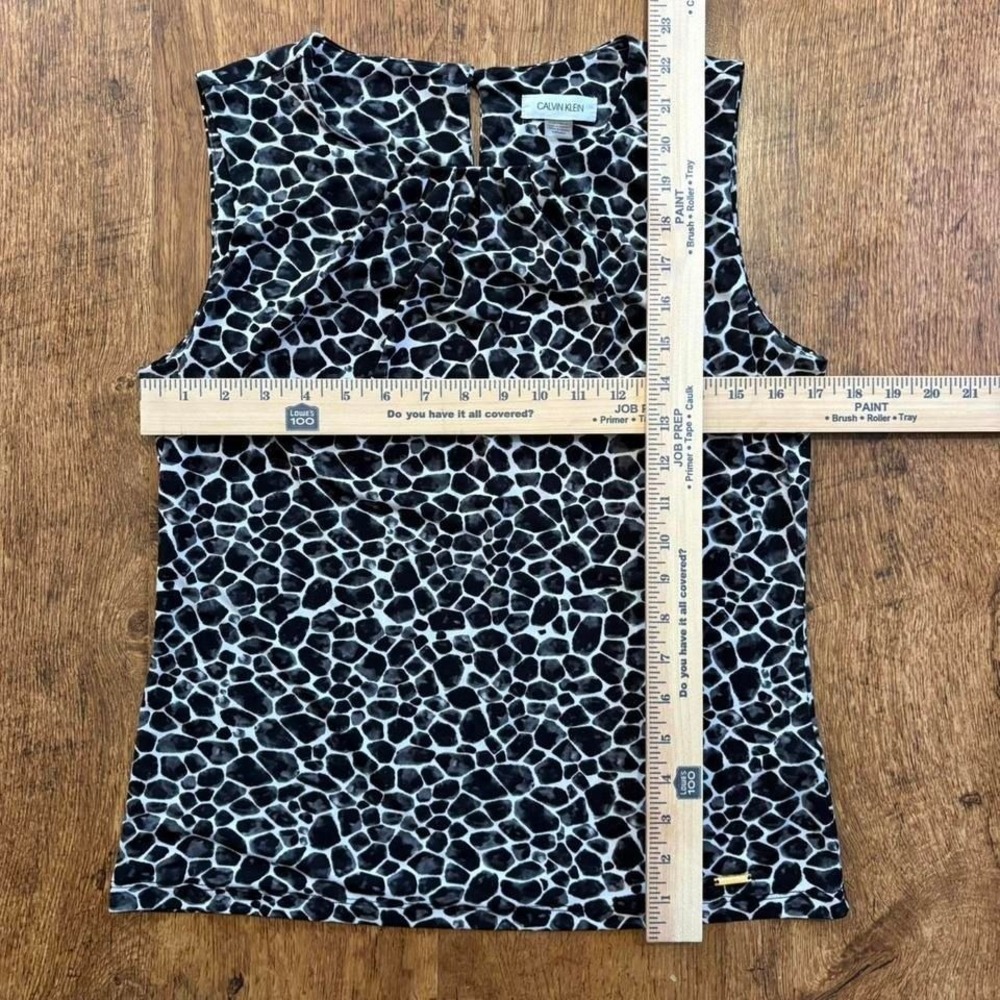 Black and White Calvin Klein Women's animal print sleeveless top - Picture 8 of 8